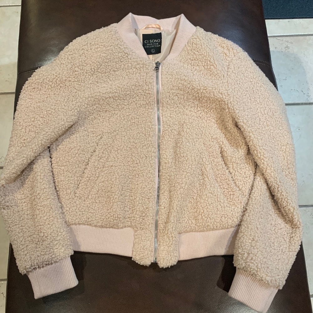 Faux crewneck jacket